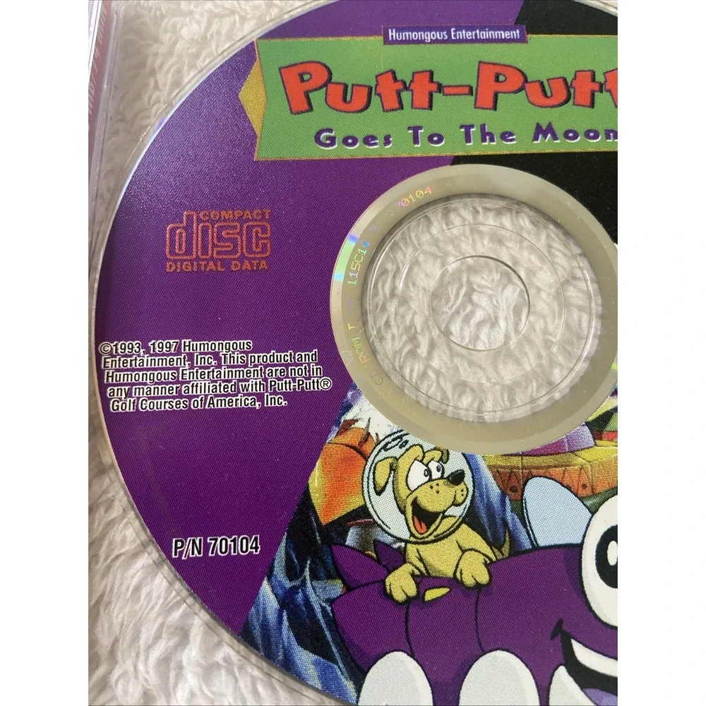 Putt Putt Goes To The Moon PC CD Rom Game Rare Pixel Art 1993 Vtg Humungous